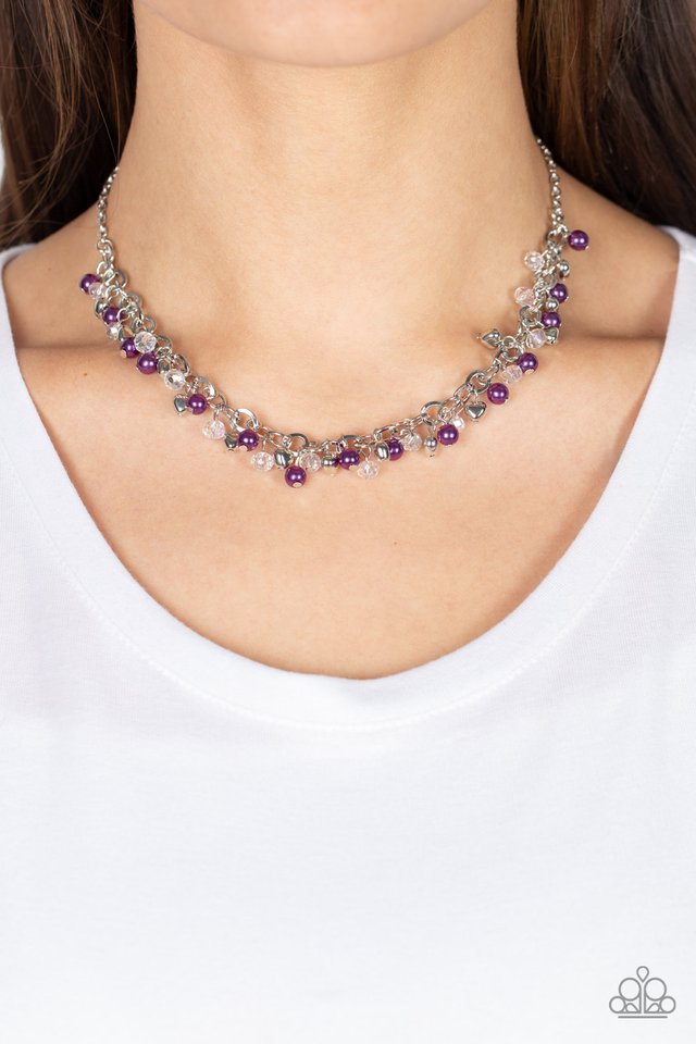 Soft-Hearted Shimmer - Purple - Paparazzi Necklace Image