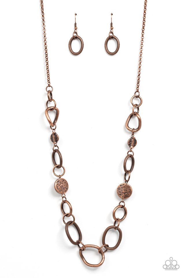 Paparazzi Necklace ~ Industrial Intentions Copper Paparazzi Jewelry Online Store 9042