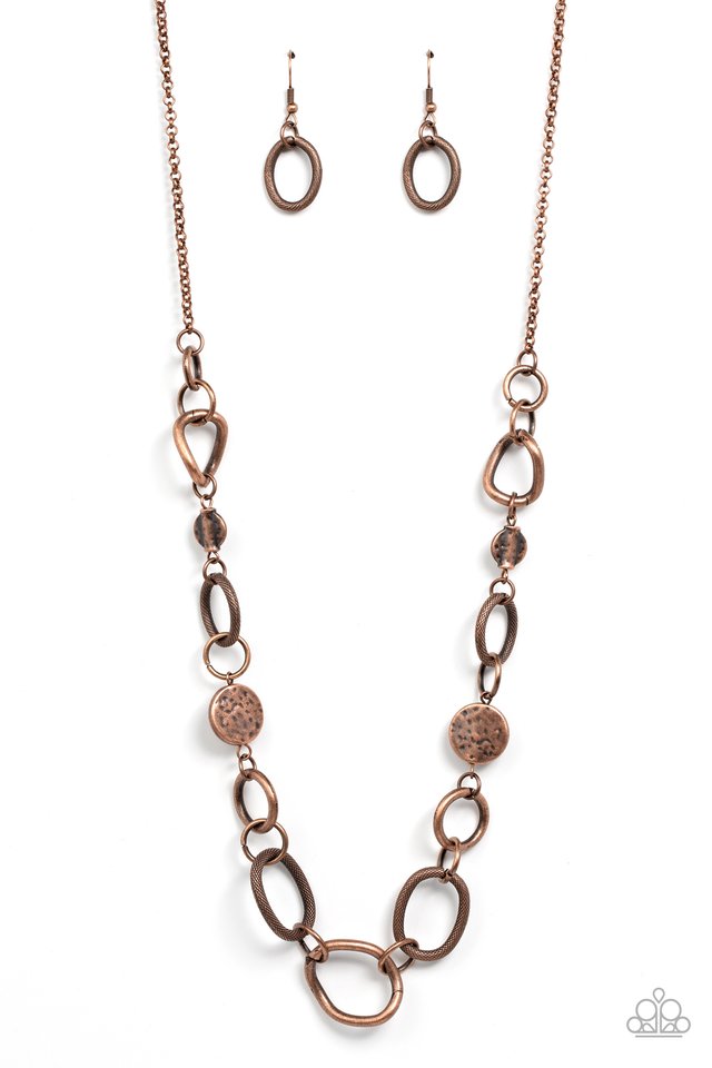 Industrial Interval - Copper Mens Necklace - Paparazzi Accessories