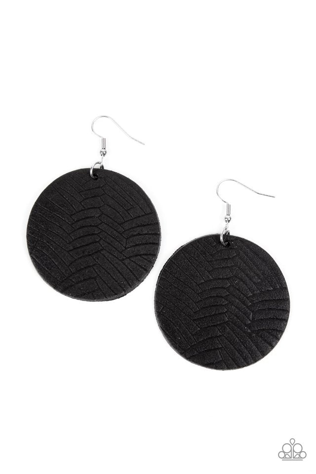 Leathery Loungewear - Black - Paparazzi Earring Image