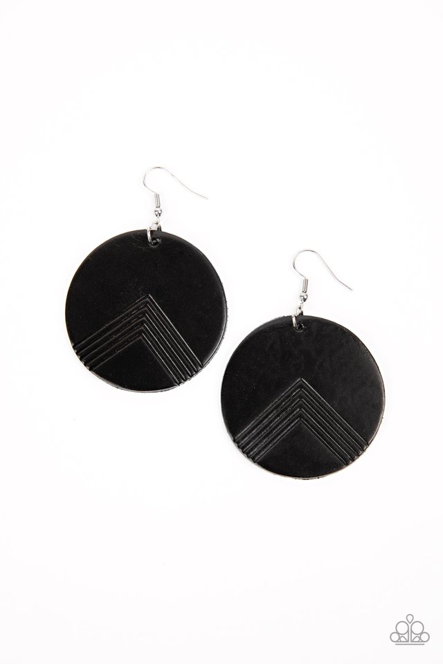 On the Edge of Edgy - Black - Paparazzi Earring Image