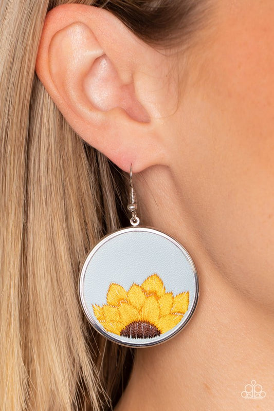 Sun-Kissed Sunflowers - Blue - Paparazzi Earring Image