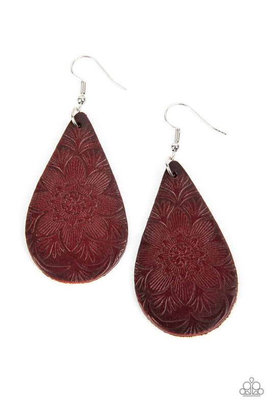 Subtropical Seasons - Brown - Paparazzi Earring Image
