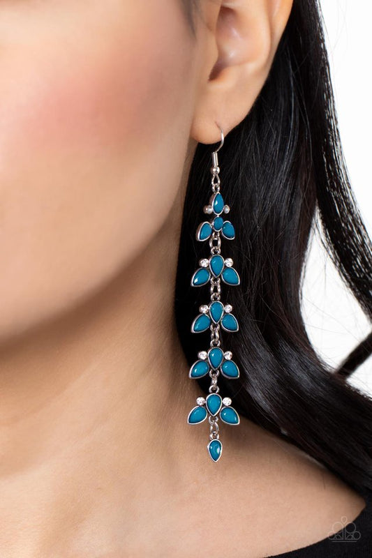 Fanciful Foliage - Blue - Paparazzi Earring Image