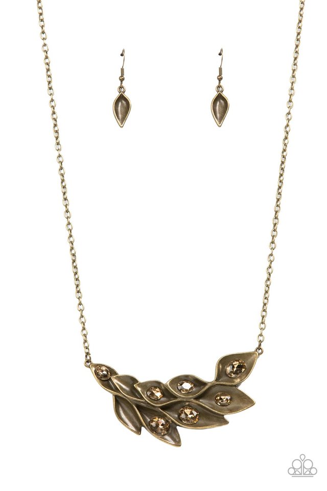 ​Enviable Elegance - Brass - Paparazzi Necklace Image