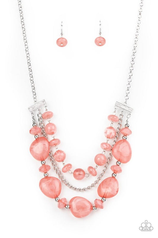 Oceanside Service - Pink - Paparazzi Necklace Image