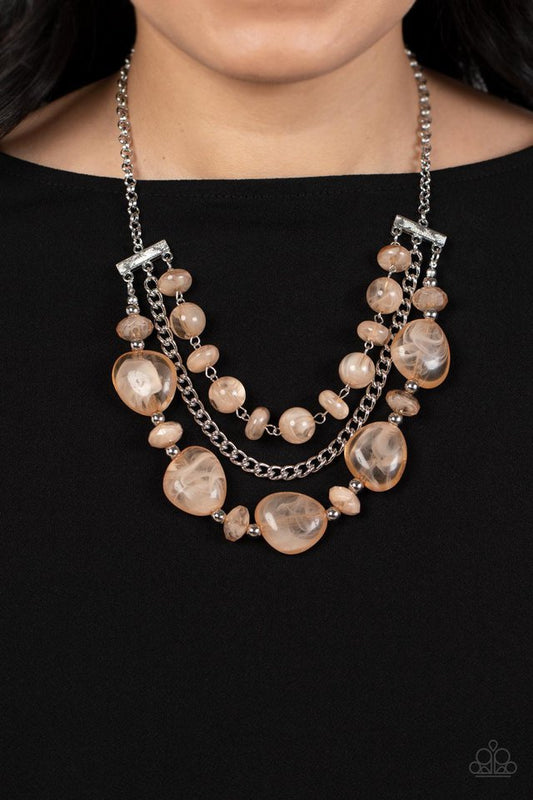 Oceanside Service - Brown - Paparazzi Necklace Image