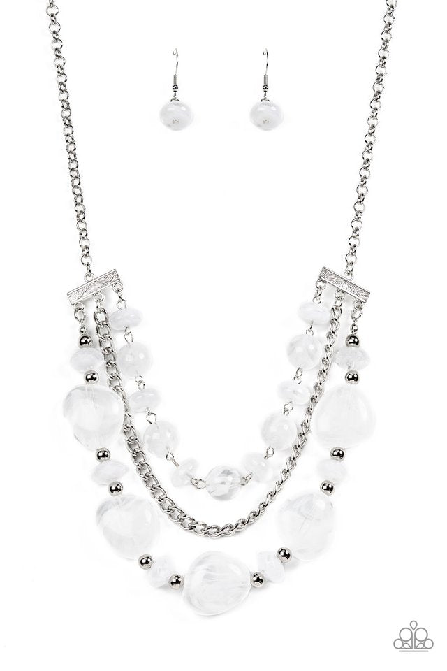 ​Oceanside Service - White - Paparazzi Necklace Image