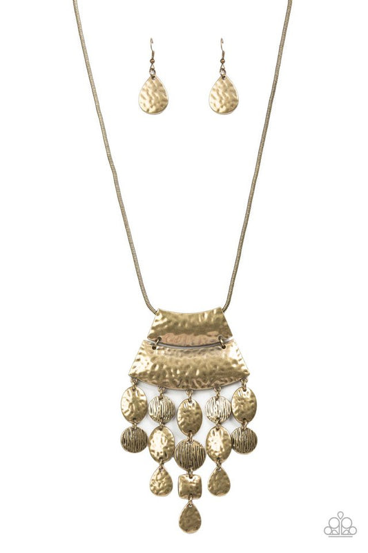 ​Totem Trek - Brass - Paparazzi Necklace Image