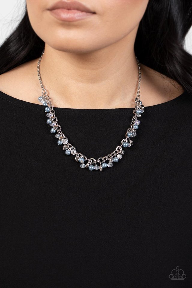 Soft-Hearted Shimmer - Blue - Paparazzi Necklace Image