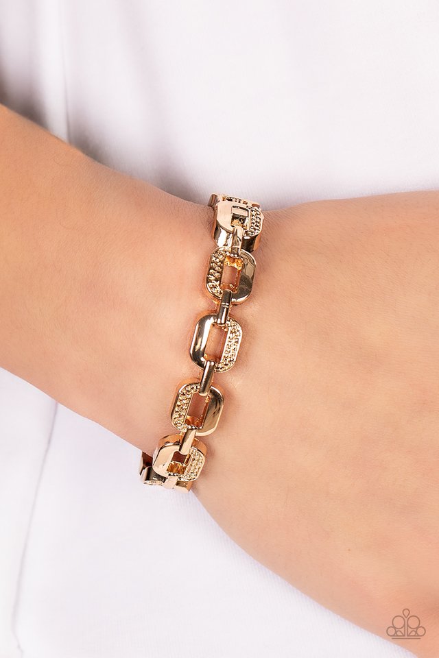 Paparazzi Bracelet ~ Powerhouse Plunder Gold Paparazzi Jewelry