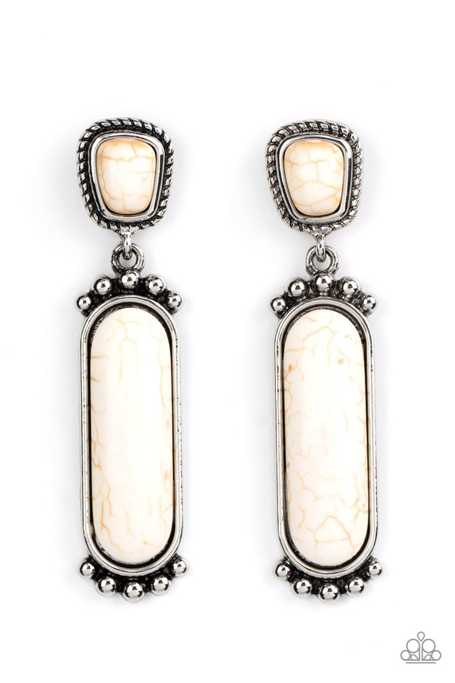 Southern Charm - White - Paparazzi Earring Image