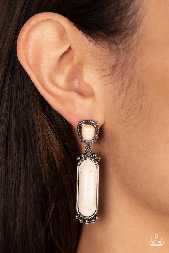 Southern Charm - White - Paparazzi Earring Image