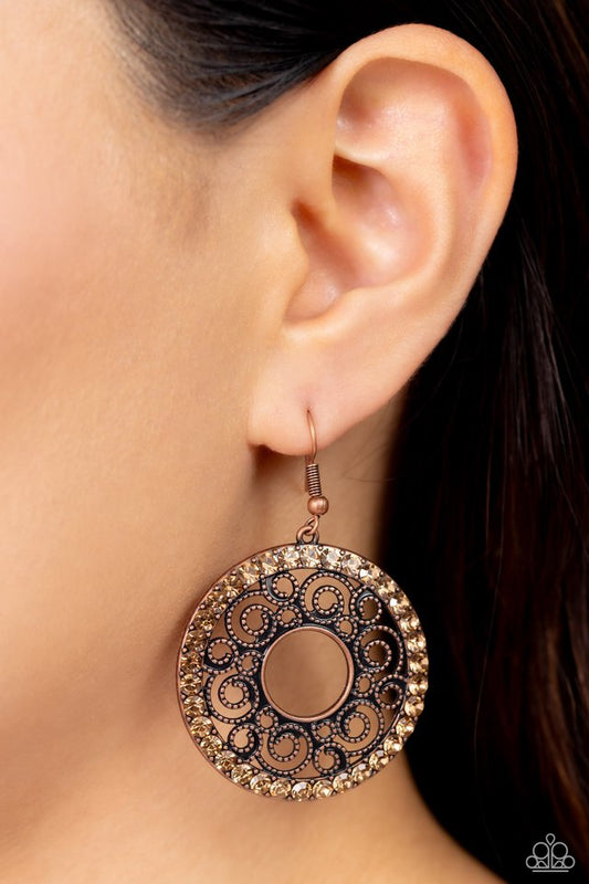 Whirly Whirlpool - Copper - Paparazzi Earring Image