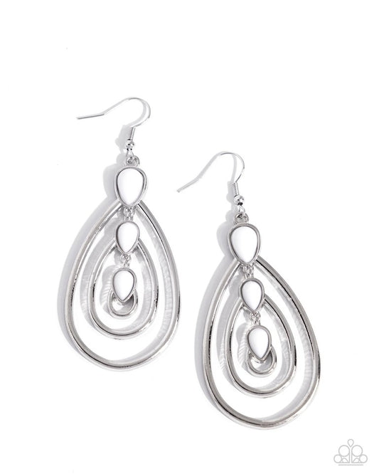 ​Sweat and TIERS - White - Paparazzi Earring Image