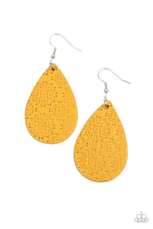 Stylishly Subtropical - Yellow - Paparazzi Earring Image