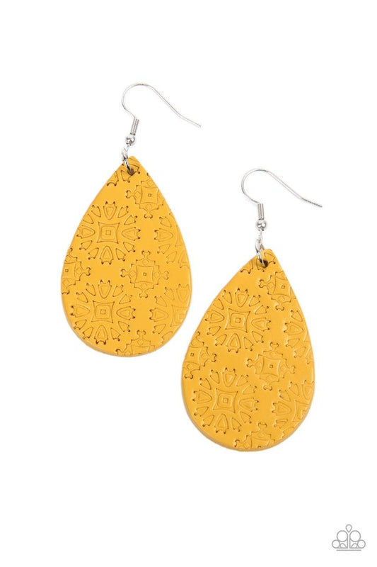 Stylishly Subtropical - Yellow - Paparazzi Earring Image