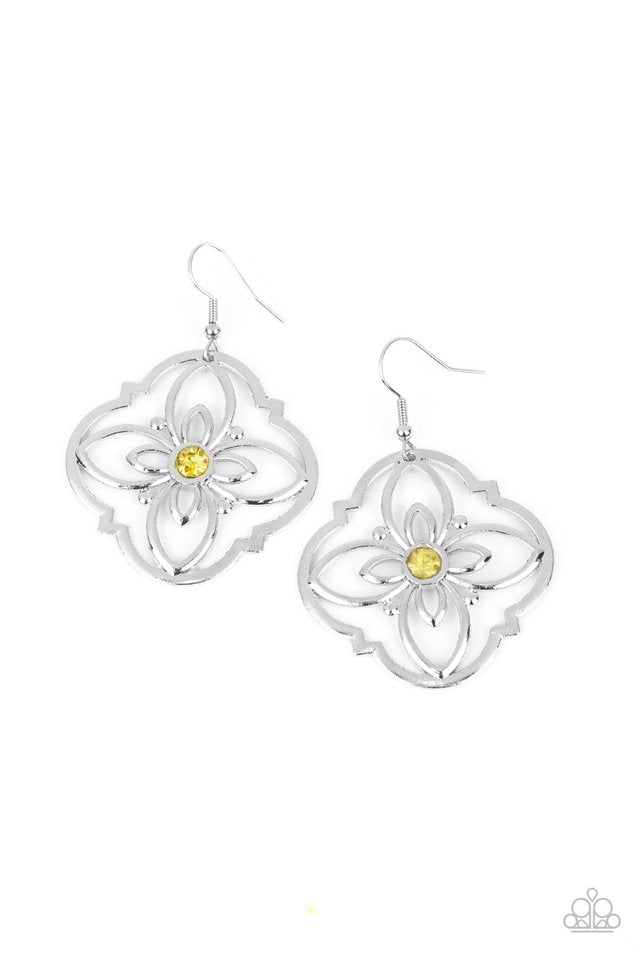 Treasure GROVE - Yellow - Paparazzi Earring Image