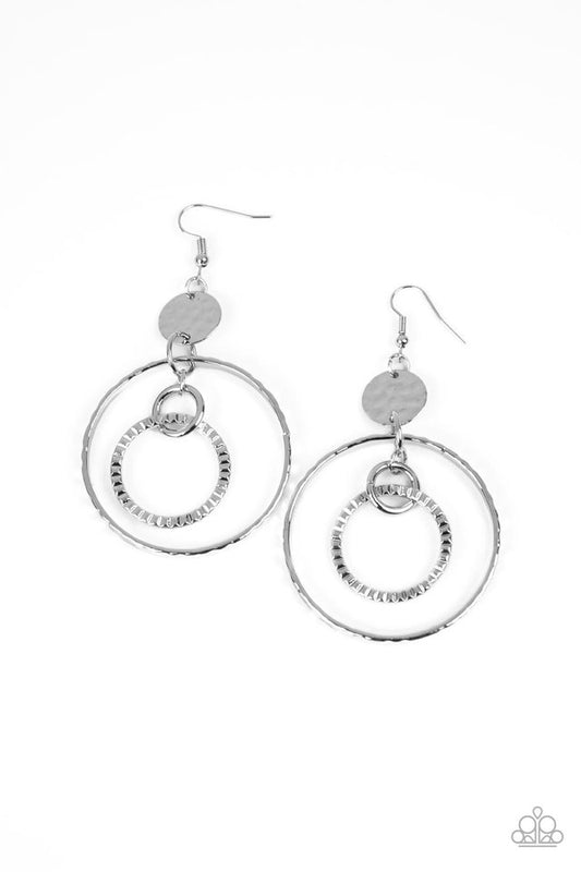 Mechanical Mecca - Silver - Paparazzi Earring Image