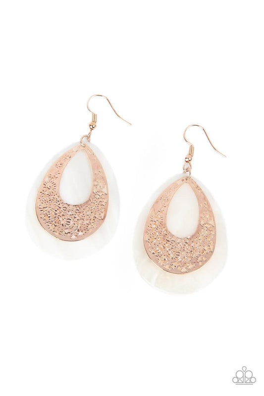 Bountiful Beaches - Rose Gold - Paparazzi Earring Image