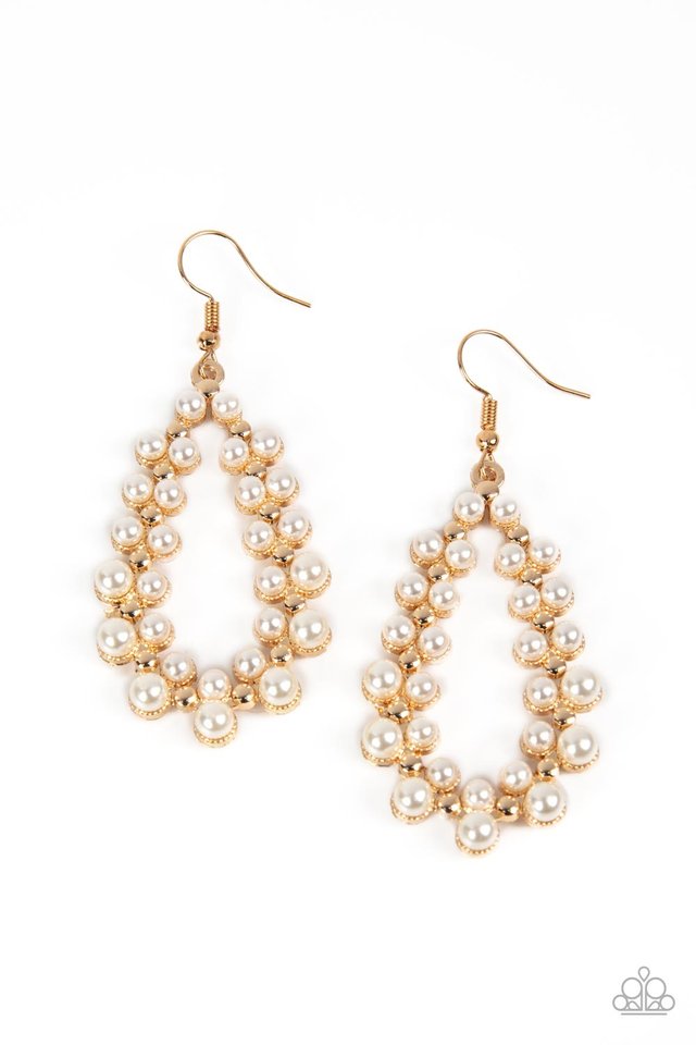 Absolutely Ageless - Gold - Paparazzi Earring Image