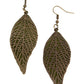 ​Leafy Luxury - Green - Paparazzi Earring Image