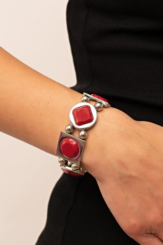 Asymmetrical A-Lister - Red - Paparazzi Bracelet Image