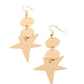 Star Bizarre - Gold - Paparazzi Earring Image