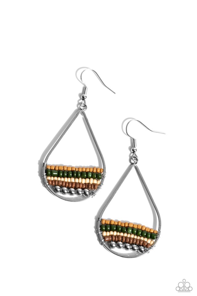 Mojave Mardi Gras - Green - Paparazzi Earring Image