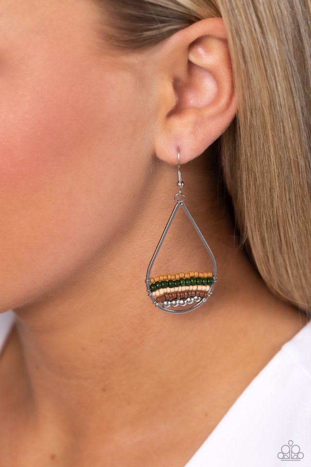 Mojave Mardi Gras - Green - Paparazzi Earring Image