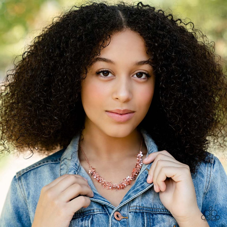 Fearlessly Floral - Copper - Paparazzi Necklace Image