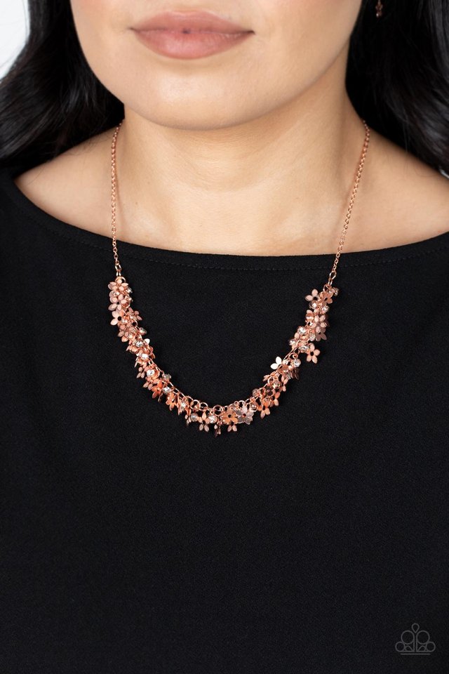 Fearlessly Floral - Copper - Paparazzi Necklace Image