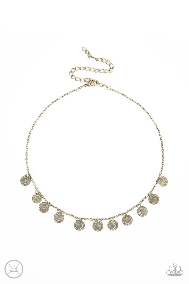 On My CHIME - Brass - Paparazzi Necklace Image