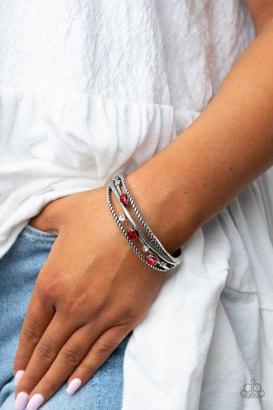 Bonus Bling - Red - Paparazzi Bracelet Image