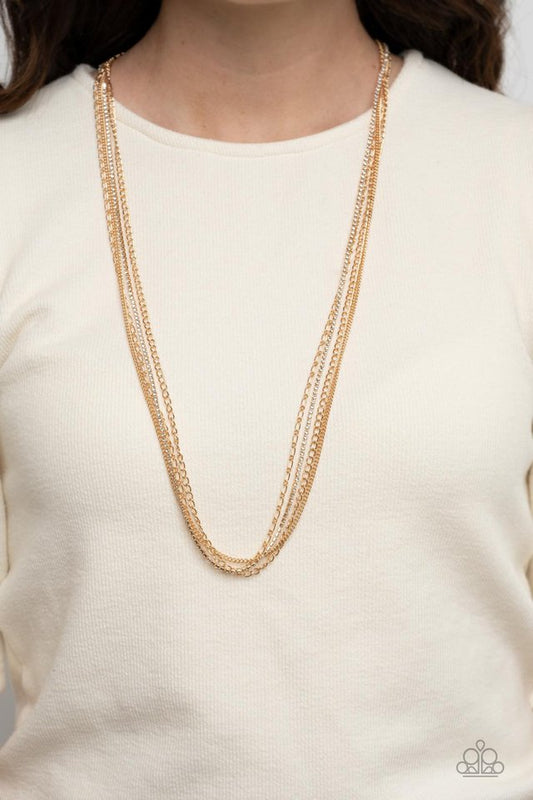 Undauntingly Urban - Gold - Paparazzi Necklace Image