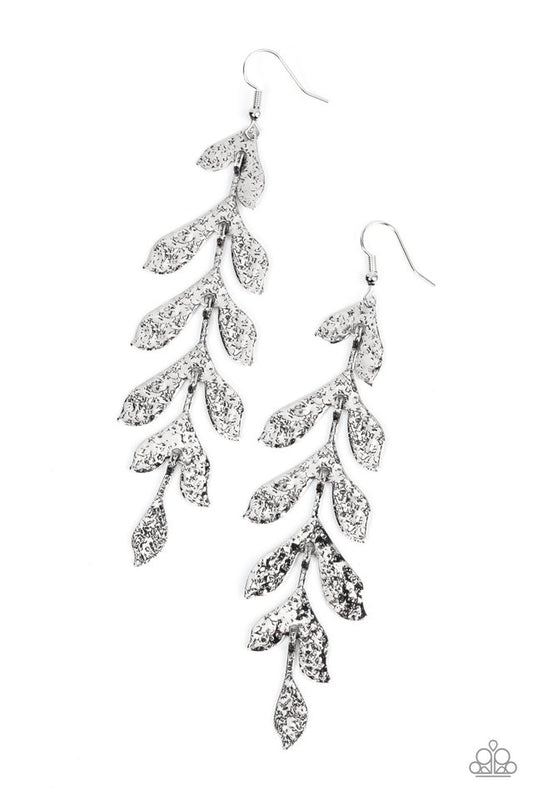 ​Lead From the FROND - Silver - Paparazzi Earring Image