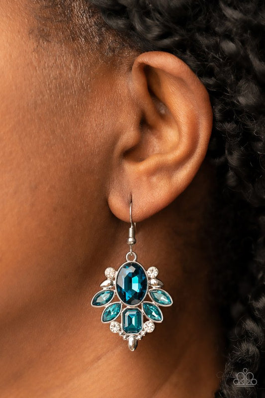 Glitzy Go-Getter - Blue - Paparazzi Earring Image