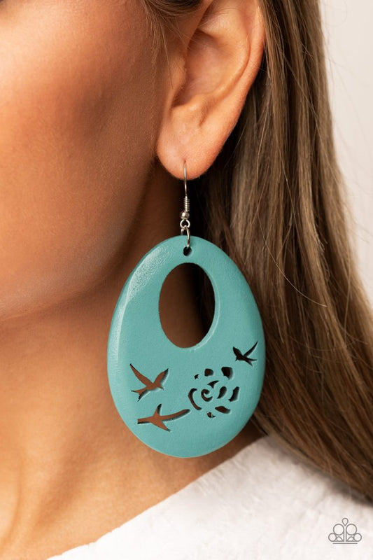 ​Home TWEET Home - Blue - Paparazzi Earring Image