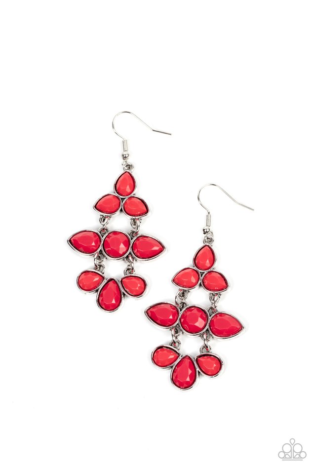 Bay Breezin - Red - Paparazzi Earring Image