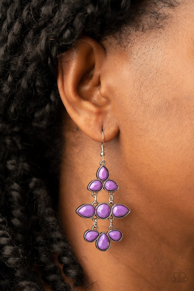 Bay Breezin - Purple - Paparazzi Earring Image