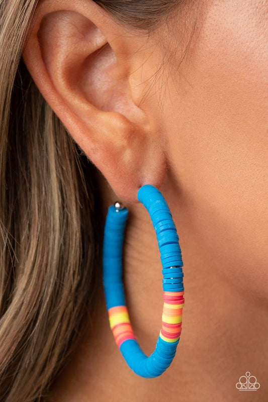 Colorfully Contagious - Blue - Paparazzi Earring Image