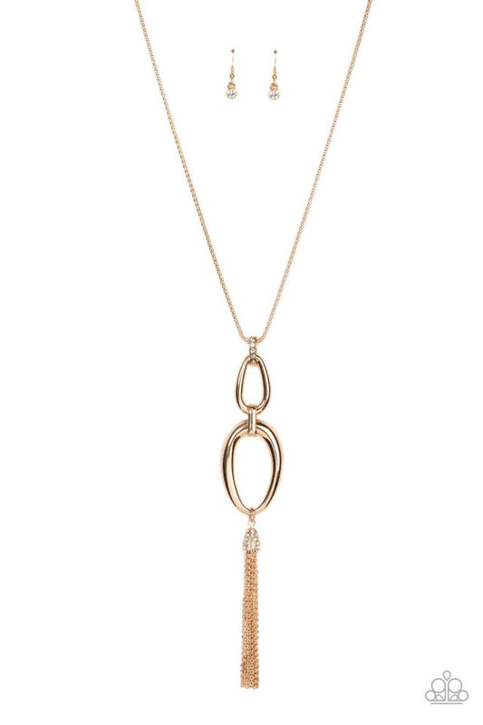 Elegantly Entrancing - Gold - Paparazzi Necklace Image
