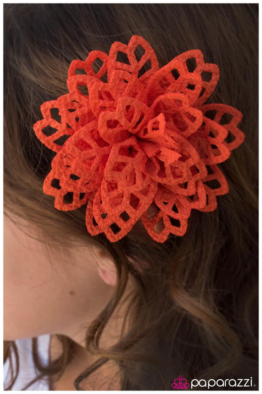 Paparazzi Hair Accessories ~ HOLE-Heartedly Yours - Orange