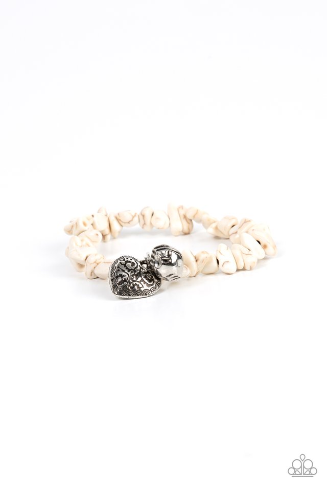 Love You to Pieces - White - Paparazzi Bracelet Image