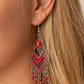 ​Dearly Debonair - Red - Paparazzi Earring Image