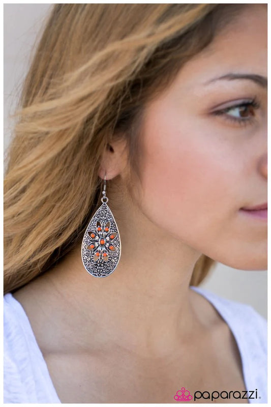 Paparazzi Earring ~ Day By Day - Orange