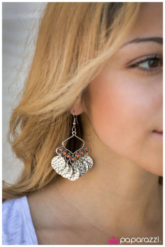 Paparazzi Earring ~ Desert Gypsy - Orange