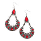 Fluent in Florals - Red - Paparazzi Earring Image