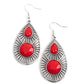 Prima Donna Diva - Red - Paparazzi Earring Image