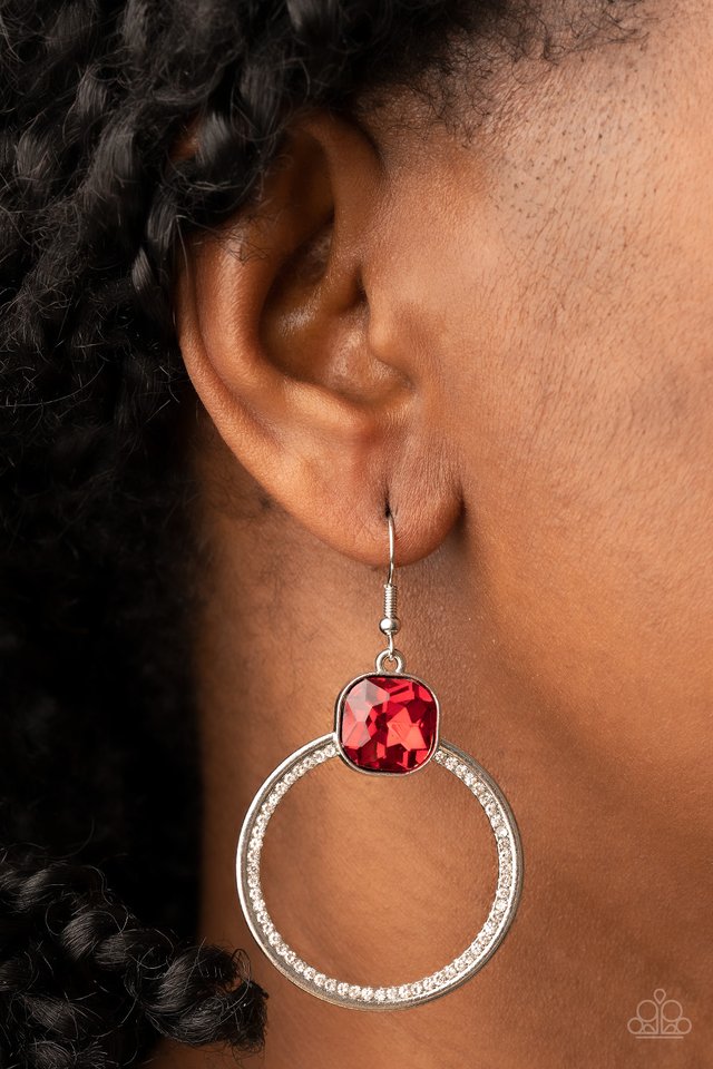 ​Cheers to Happily Ever After - Red - Paparazzi Earring Image